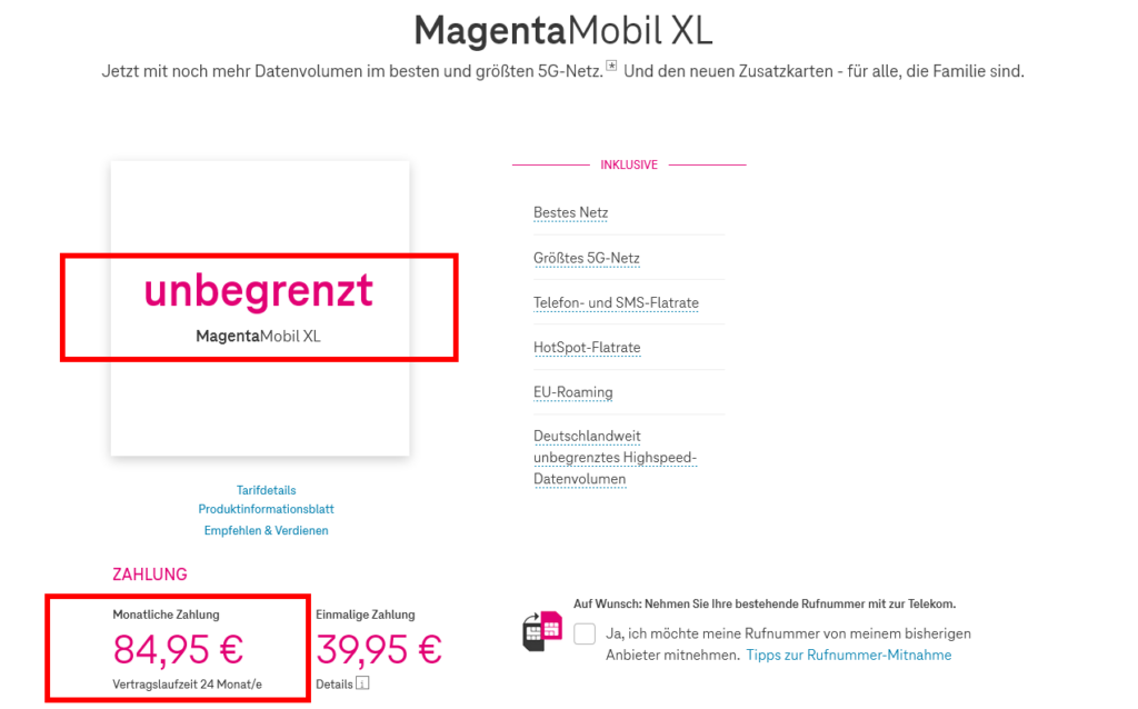 MagentaMobil XL Flat - unbegrenzt und teuer