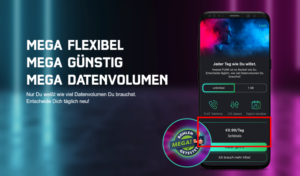 tägliche Kündigung bei den Freenet Funk Flat