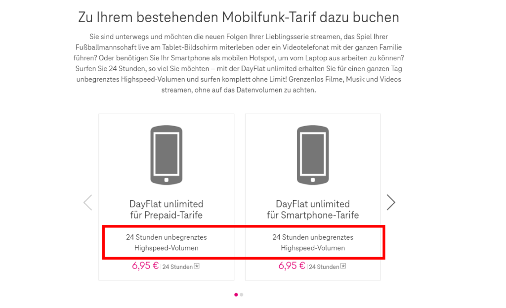 DayFlat unlimited - unbegrenzte Flat für 24 Stunden