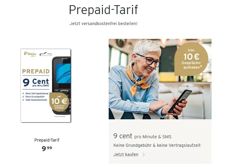 Tchibo mobil Prepaid Grundtarif