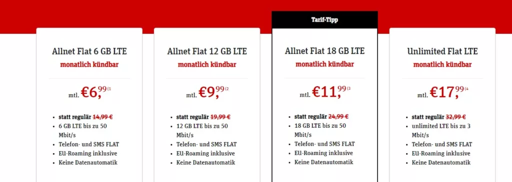 Unbegrenzte Handy Flat ab 17.99 Euro bei Talkline